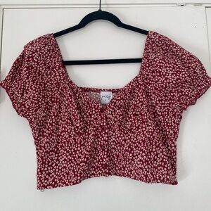 Princess Polly Red and White Patterned Blouse